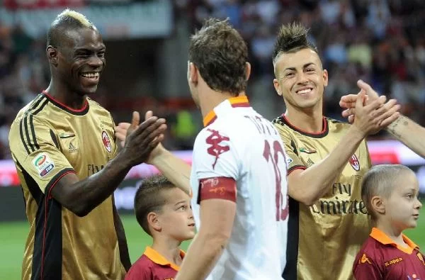 balotelli el shaarawy totti milan-roma (spaziomilan)