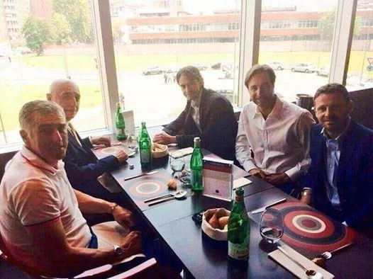 FOTO/ Pranzo a <i>Casa Milan</i>: a tavola Inzaghi, Galliani, Tassotti e lo staff di Inzaghi