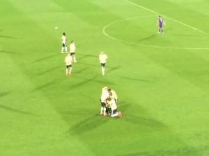 Fiorentina-Milan, l'esultanza al gol di Destro.