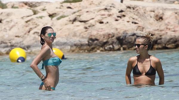 EXCLUSIVE: Schalke 04's Kevin Prince Boateng and girlfriend, Melissa Satta, enjoy holidays in Ibiza with friends.