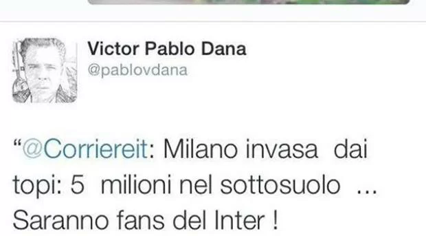 Pablo Dana, ennesima brutta figura: “5 milioni di topi a Milano? Saranno tifosi dell’Inter”