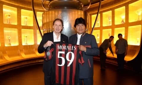 Presidente della Bolivia a <i>Casa Milan</i>: “Contento di essere qui”
