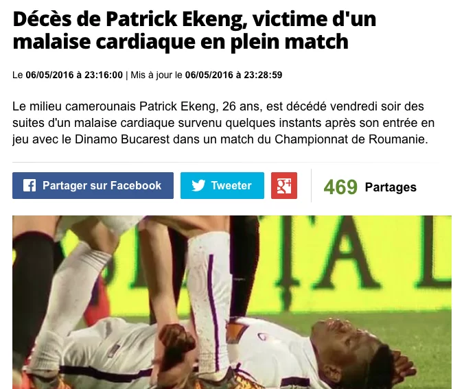 Tragedia nel campionato rumeno: muore in campo Patrick Ekeng