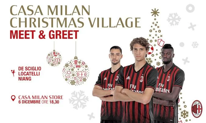 Incontra De Sciglio, Locatelli e Niang al Christmas Village: domani a Casa Milan, tutte le info