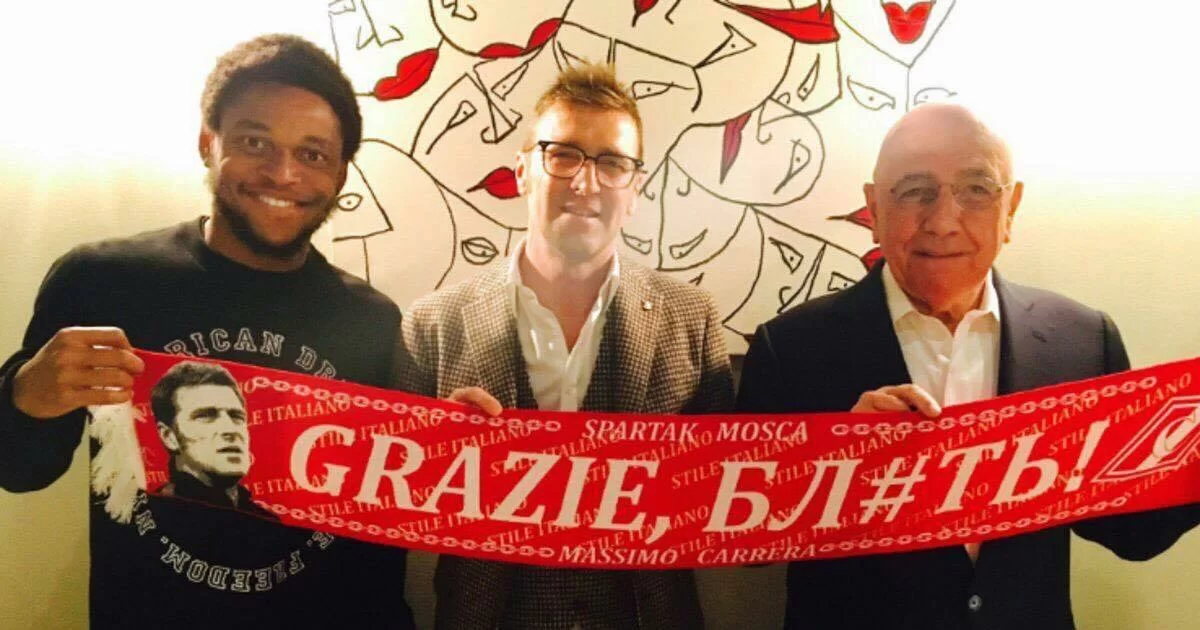 FOTO/ Cena in corso tra Milan e Spartak. Luiz Adriano con la sciarpa del club moscovita