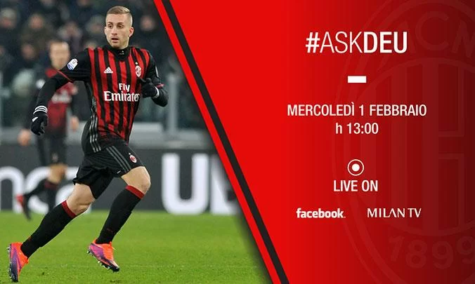 #askDeu, mercoledì appuntamento social con l’esterno rossonero