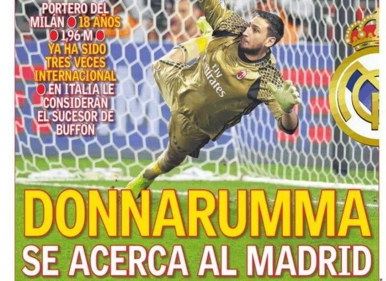 Donnarumma-Real: As e Marca aprono con Gigio verso Madrid