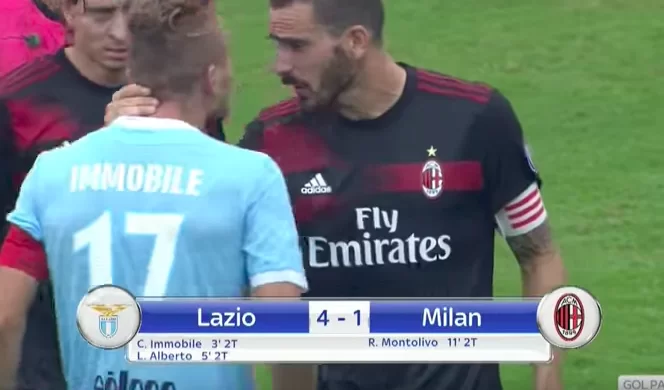 Piccolo screzio tra Bonucci e Immobile a fine partita: ecco cosa si sono detti