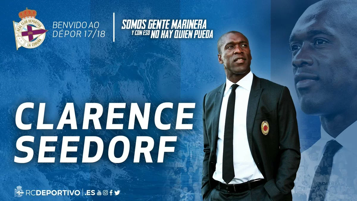 Ex Milan, ora è ufficiale: Clarence Seedorf è il nuovo tecnico del Deportivo la Coruna