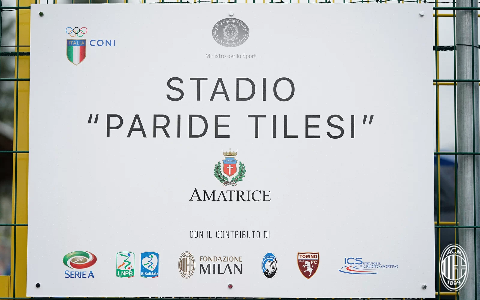 Fondazione Milan contribuisce alla ricostruzione dello stadio di Amatrice. Presente Franco Baresi