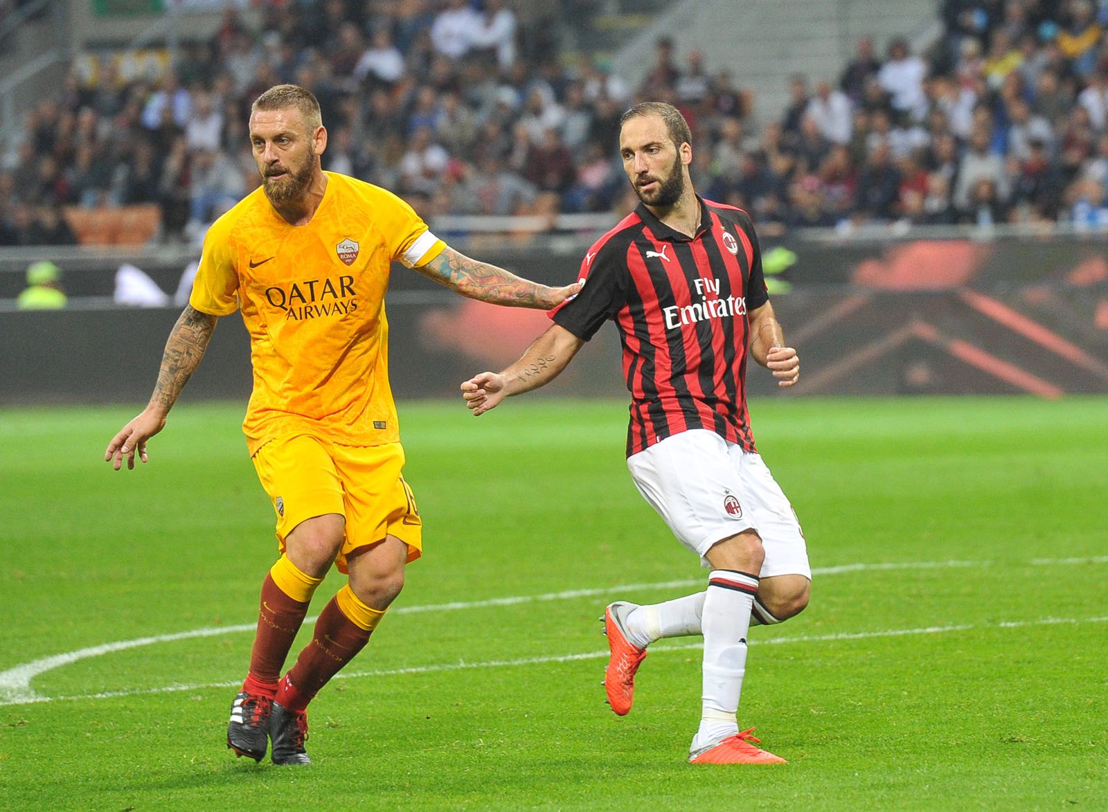 Milan-Roma, Higuain e De Rossi (SpazioMilan)