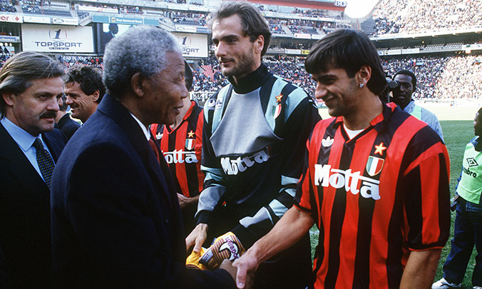 Il Milan incontra Nelson Mandela