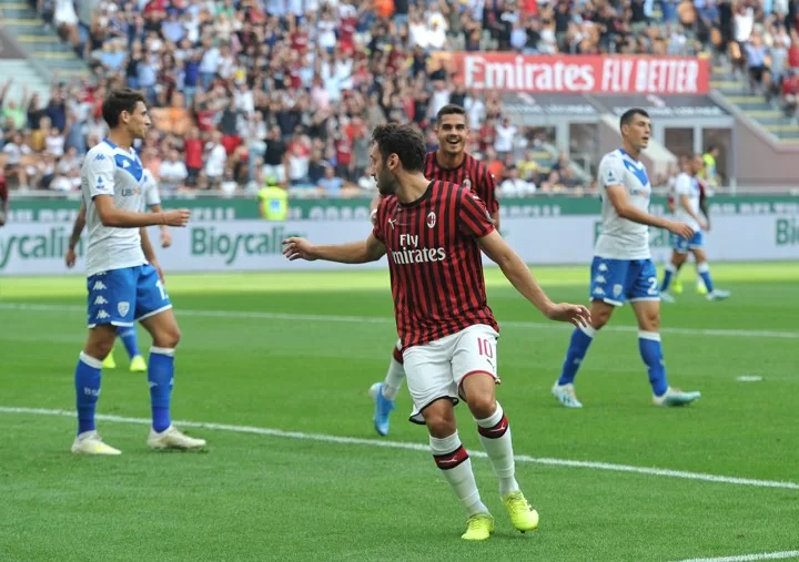 Calhanoglu, gol in A al terzo tiro in porta. A Verona il primo gol in Italia