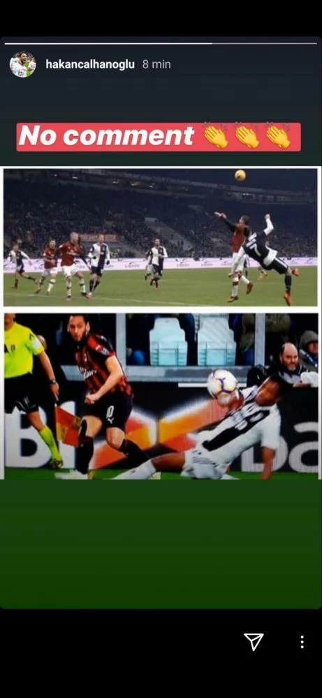 FOTO – Calhanoglu attacca la Juve su Instagram: “No comment”