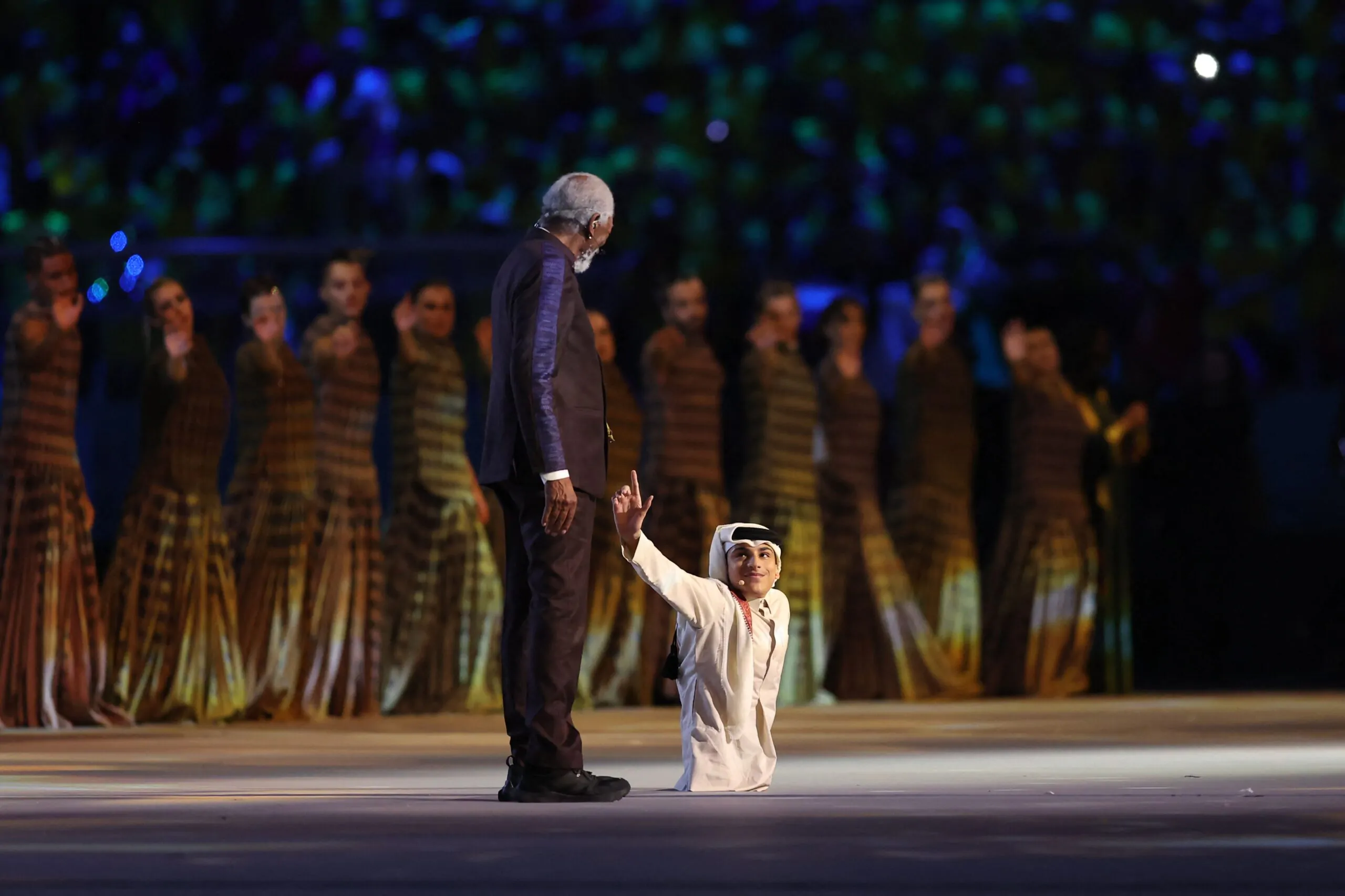 Mondiale in Qatar, Morgan Freeman sorprende gli spettatori alla cerimonia d’apertura