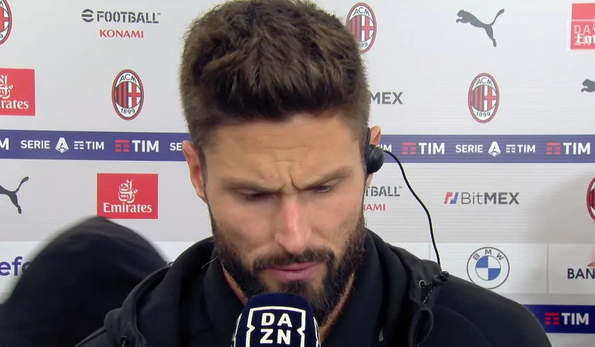 Giroud rammaricato dopo il ko del Milan: messaggio ai tifosi