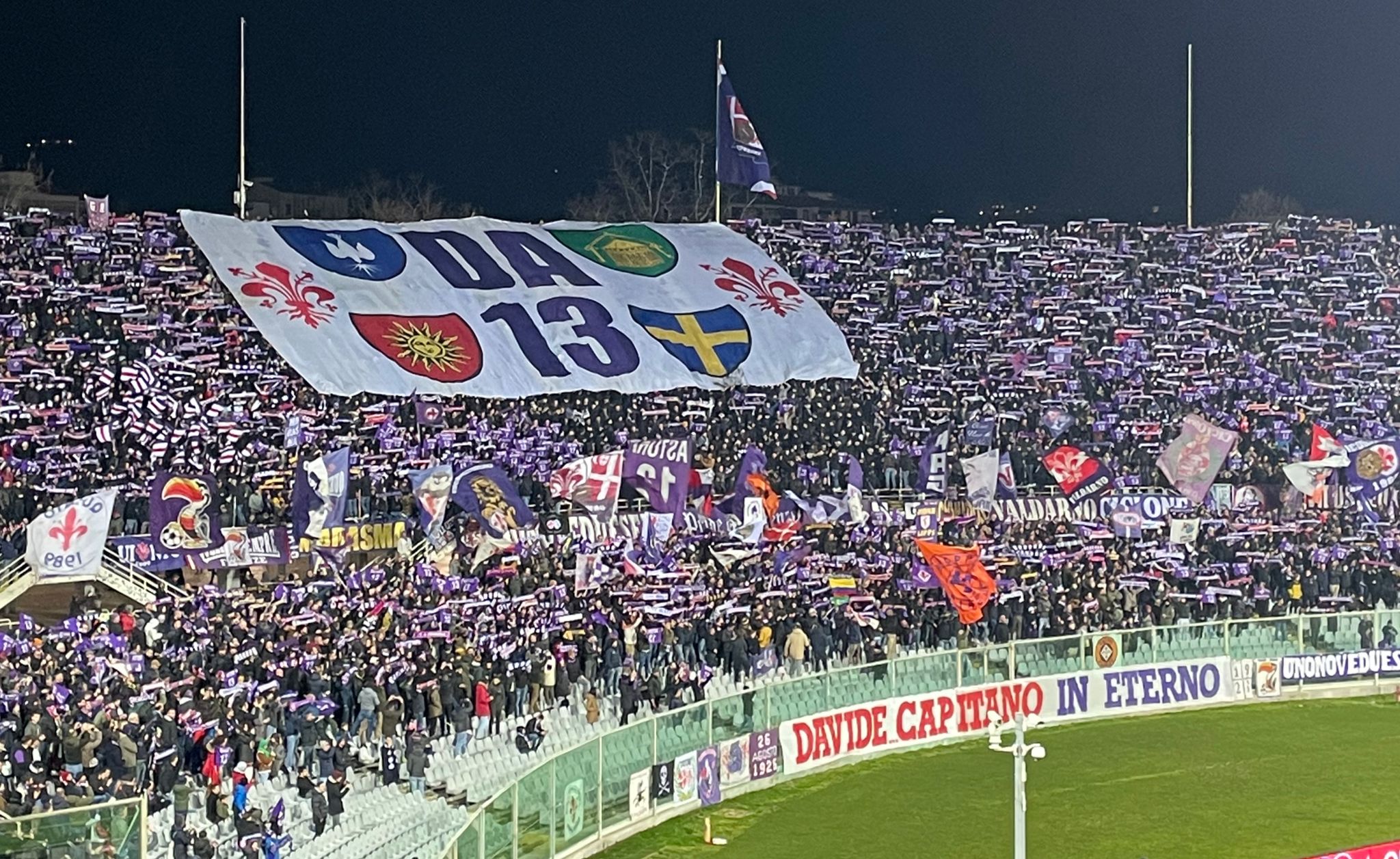 Fiorentina-Milan, tributo da brividi per Astori: l'omaggio del Franchi  (FOTO)