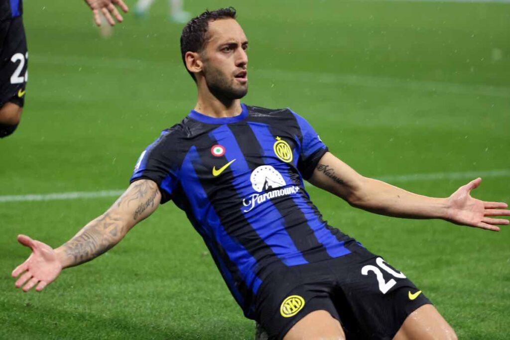 Inter-Milan, l'esultanza di Hakan Calhanoglu