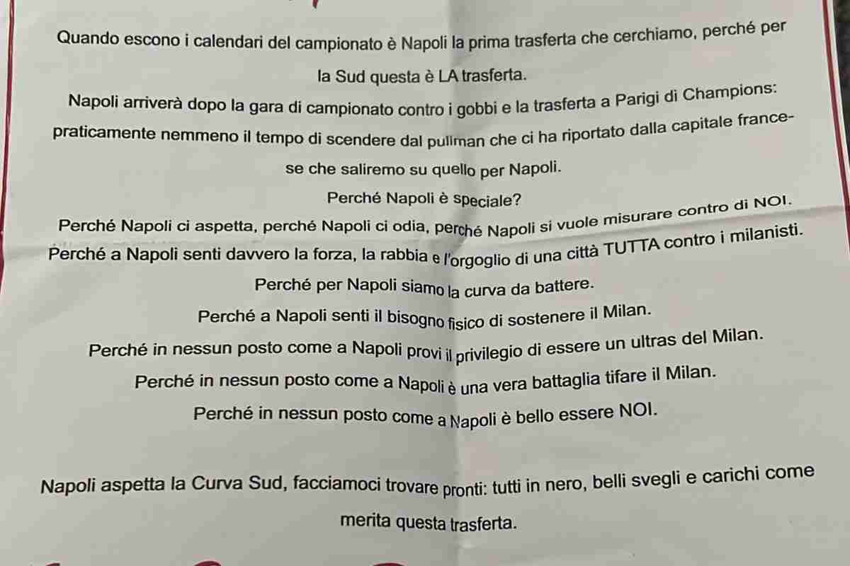 Volantino Napoli Milan 