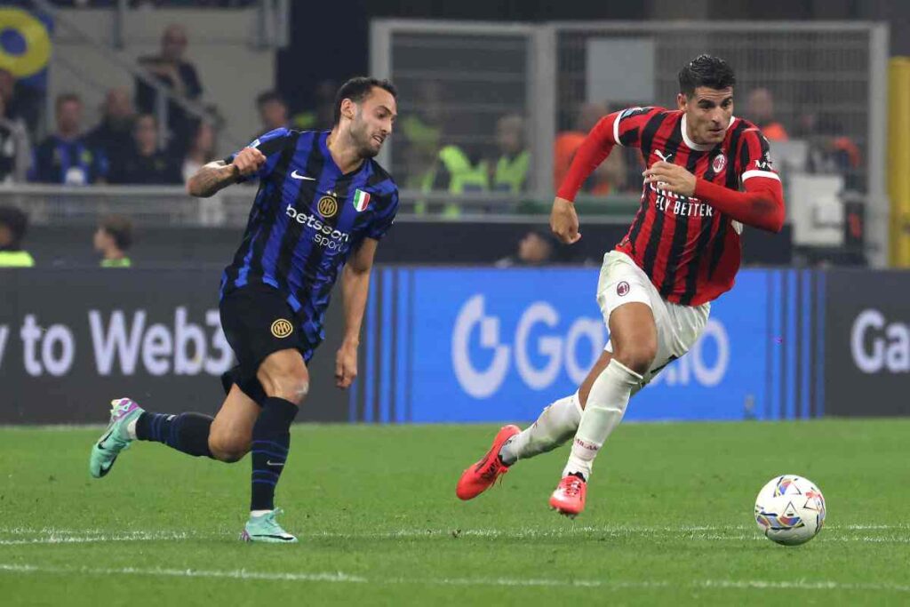 Calhanoglu e Morata in campo