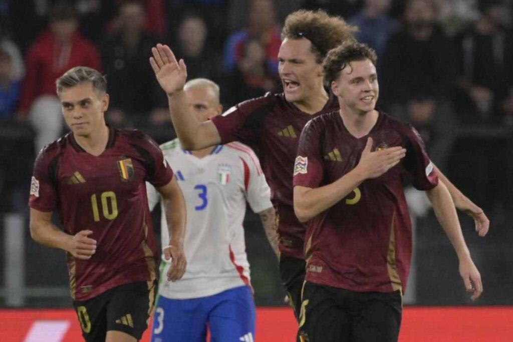 Il Belgio in campo contro l'Italia