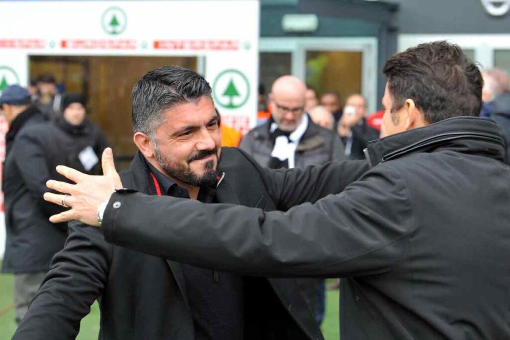 Gattuso e Oddo si abbracciano