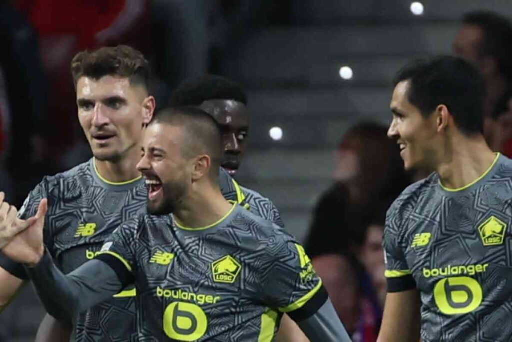 Giocatori del Lille che esultano