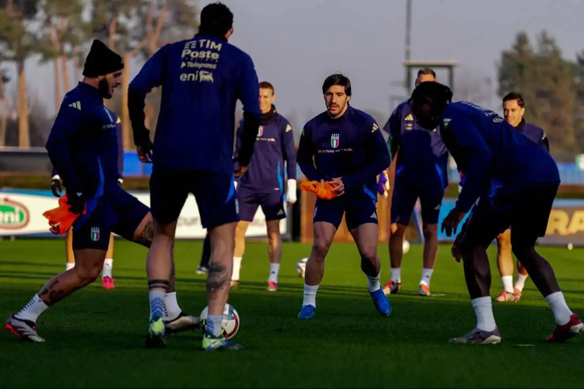 Nazionale nel riscaldamento