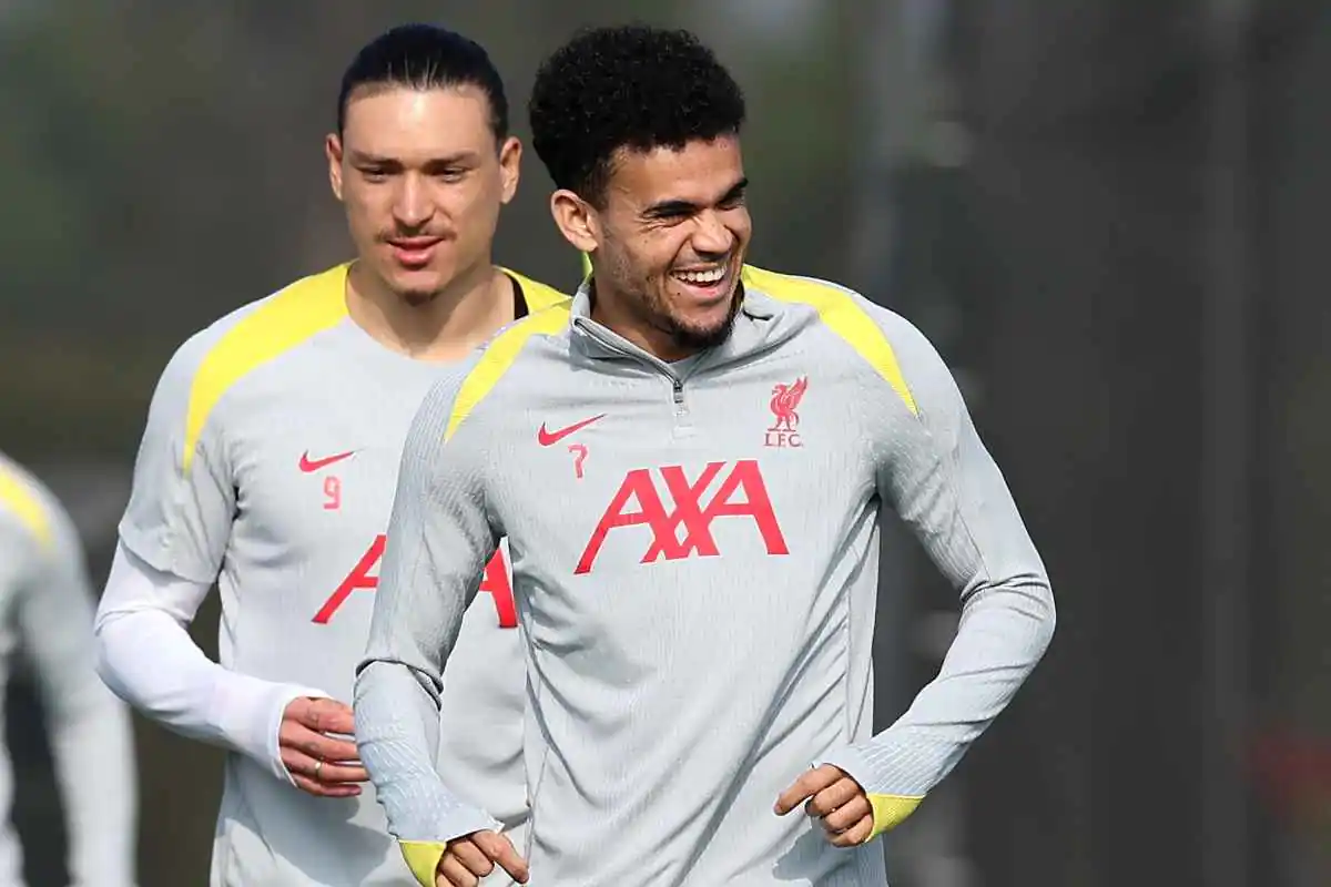 Diaz e Nunez durante un riscaldamento