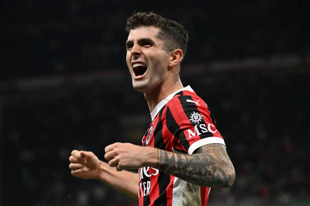 Christian Pulisic, attaccante del Milan, esulta