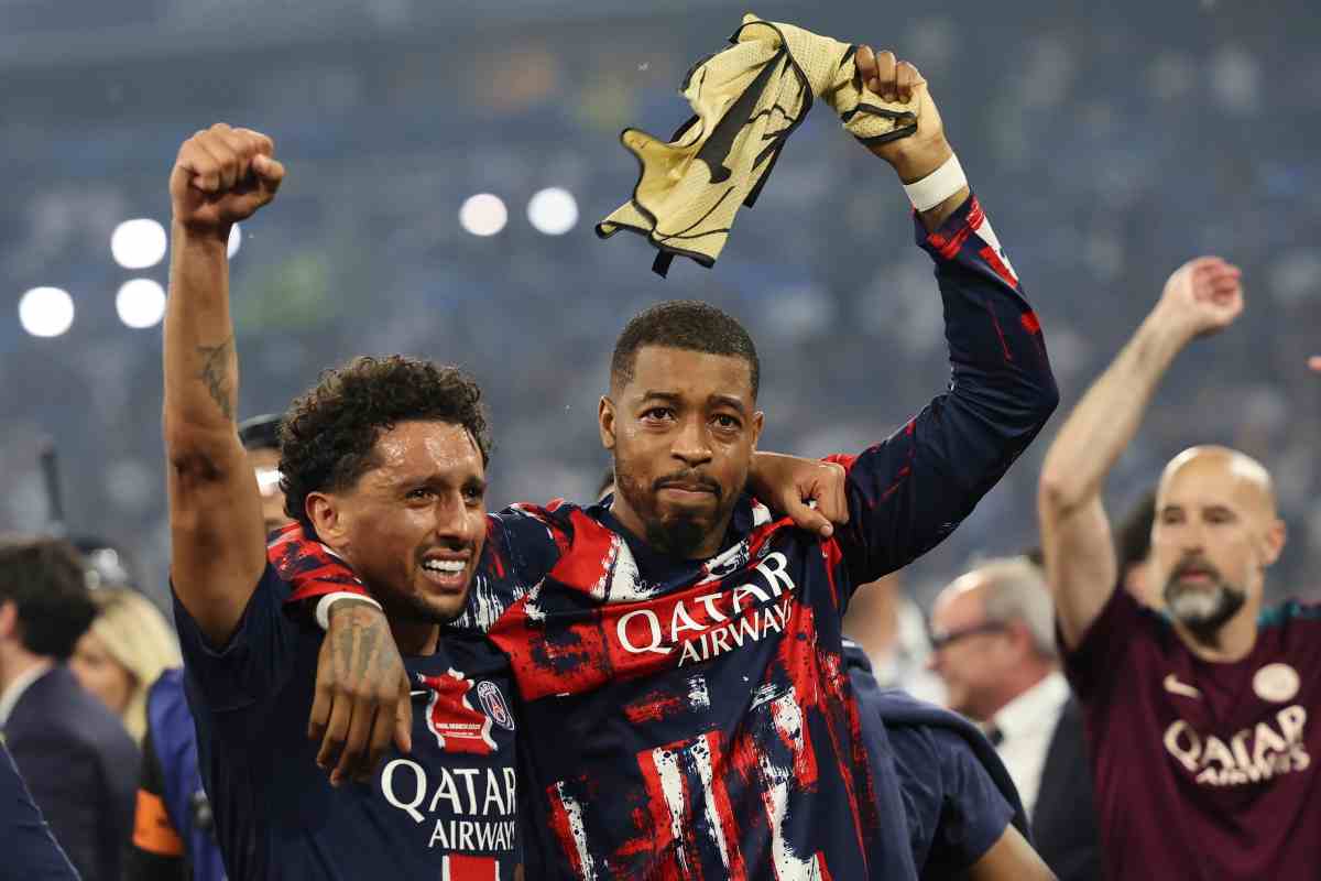 Maquinhos e Kimpembe dopo una vittoria