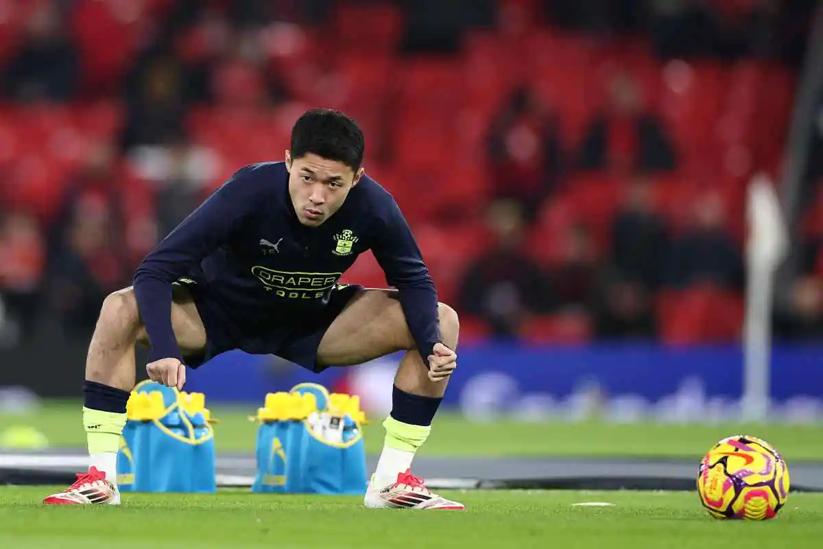 Sugawara durante un riscaldamento