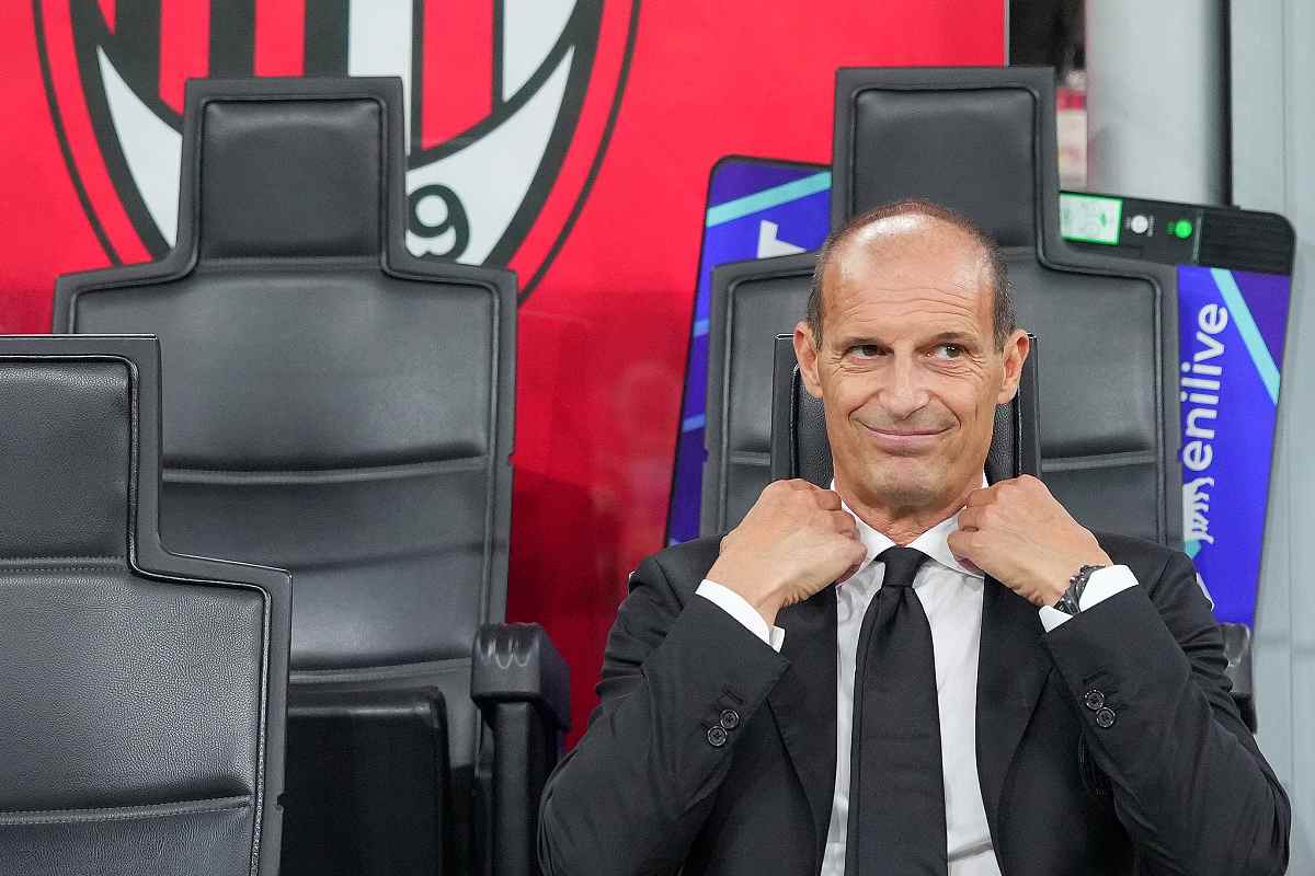 Allegri allenatore del Milan in panchina