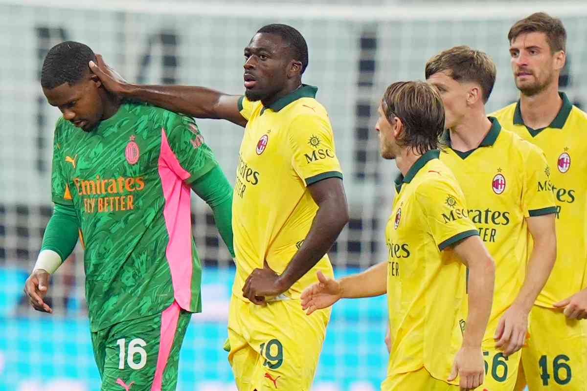 I calciatori del Milan in campo durante un match di Serie A