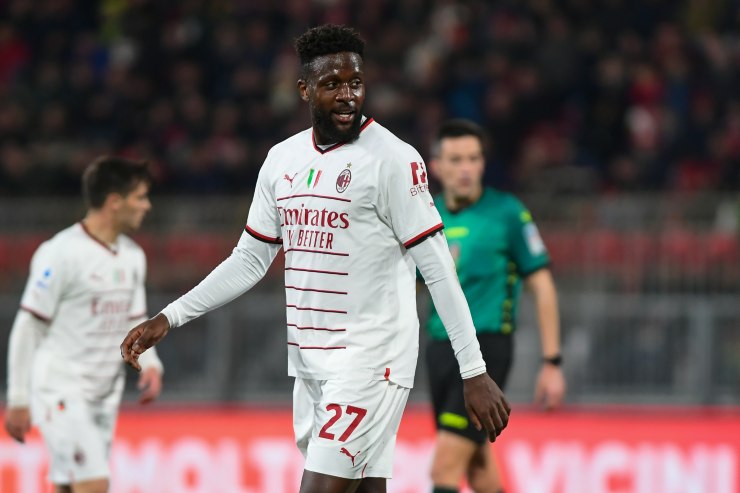 L'attaccante del Milan Divock Origi nel corso di un match di Serie A