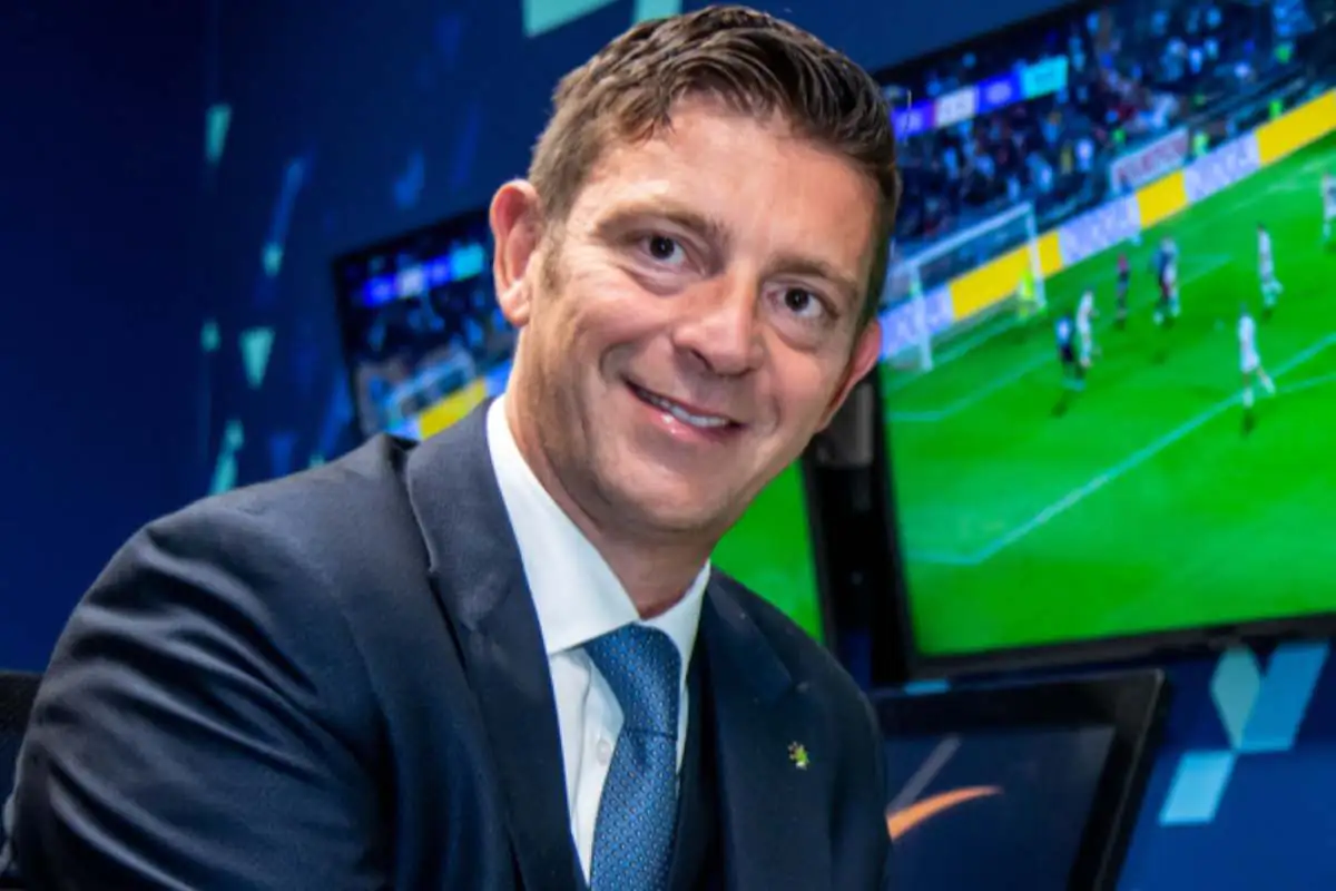 Gianluca Rocchi designatore arbitrale, alla presentazione del centro Var della Lega Serie A