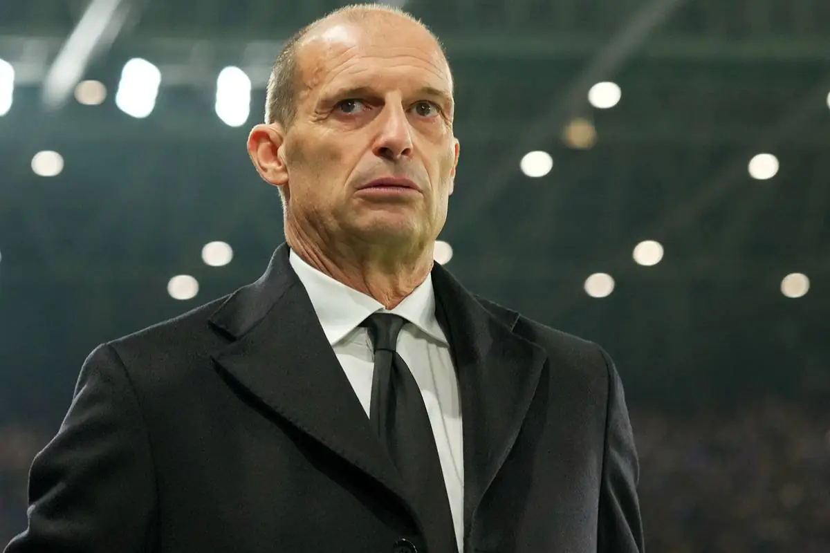Massimiliano Allegri durante la gara di Serie A 2025 contro l'Atalanta