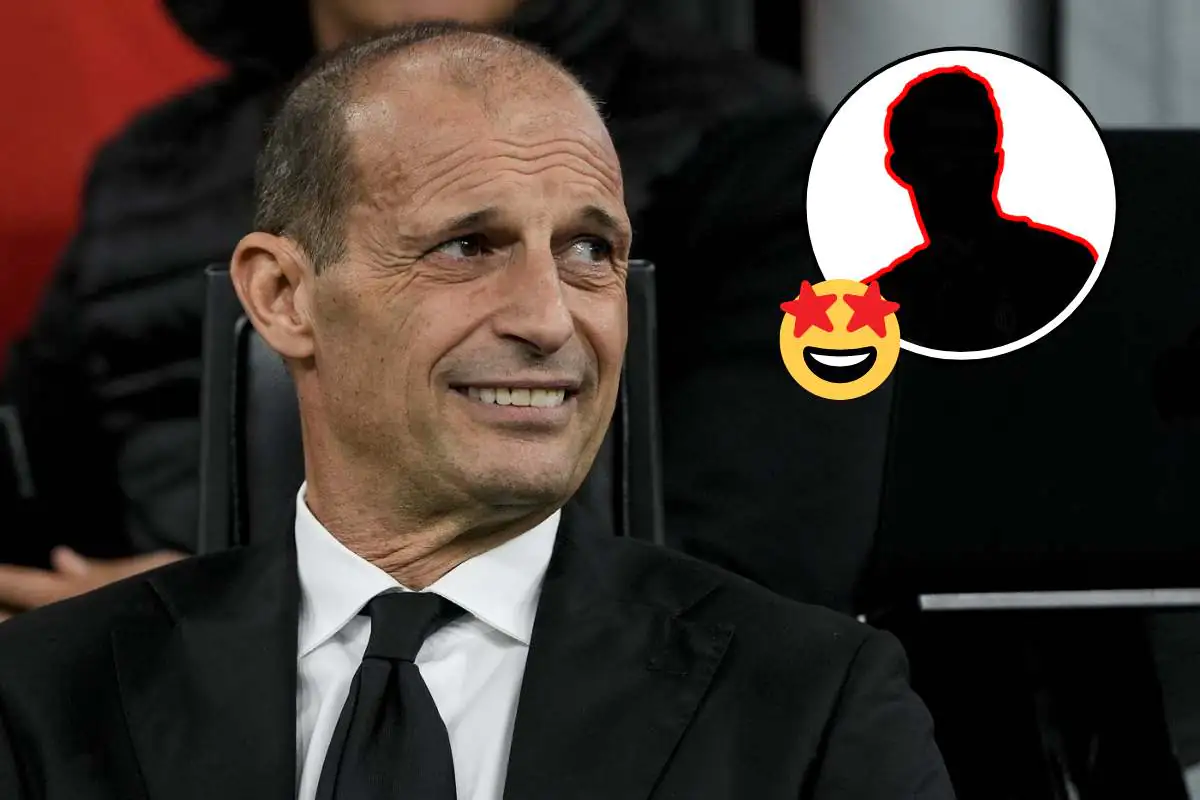 Massimiliano Allegri sorride in panchina, possibile rientro di un titolare in vista di Milan-Roma 2025.