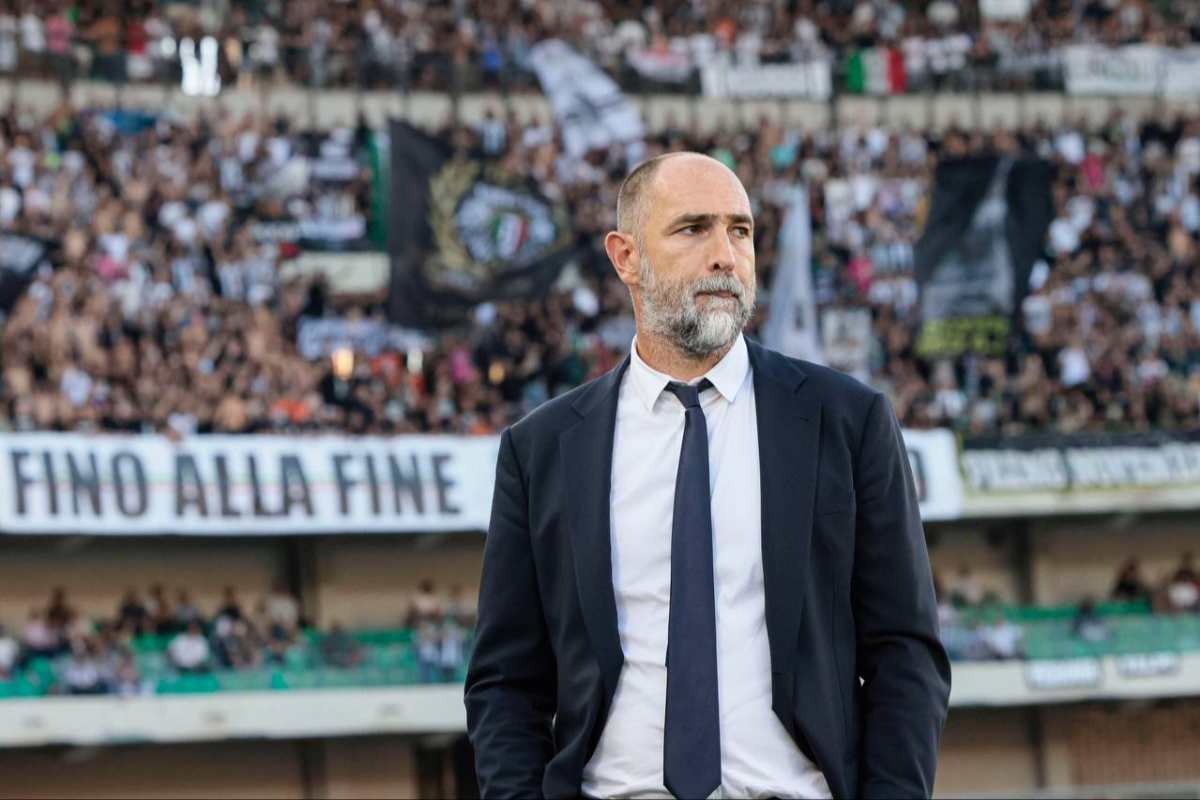 Tudor in panchina durante Hellas Verona-Juventus