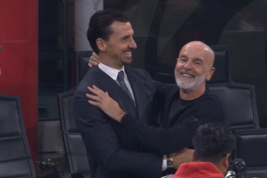 Pioli commosso insieme ad Ibrahimovic