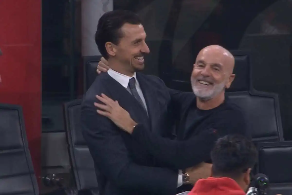 Pioli commosso insieme ad Ibrahimovic