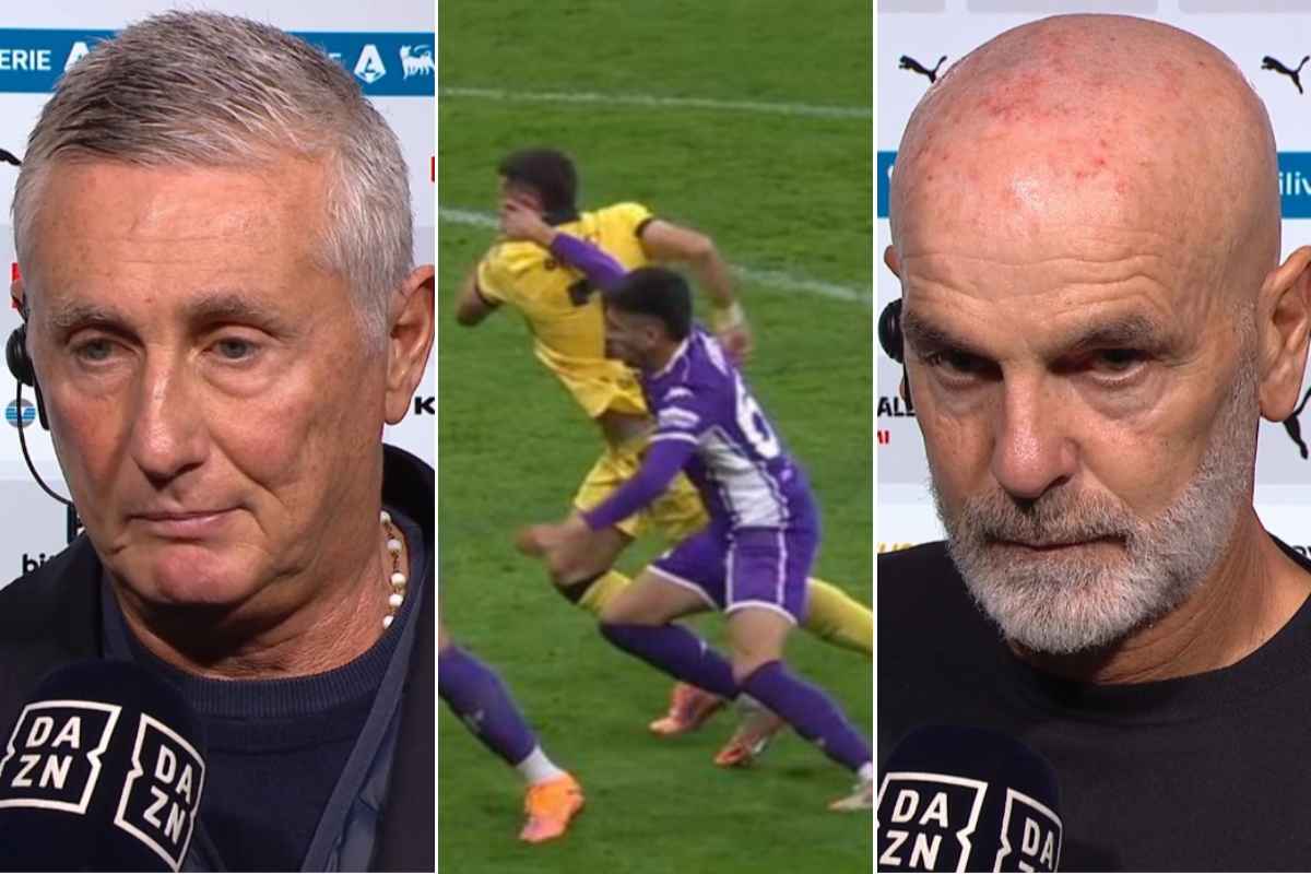 Pradè e Pioli nel post partita di Milan Fiorentina