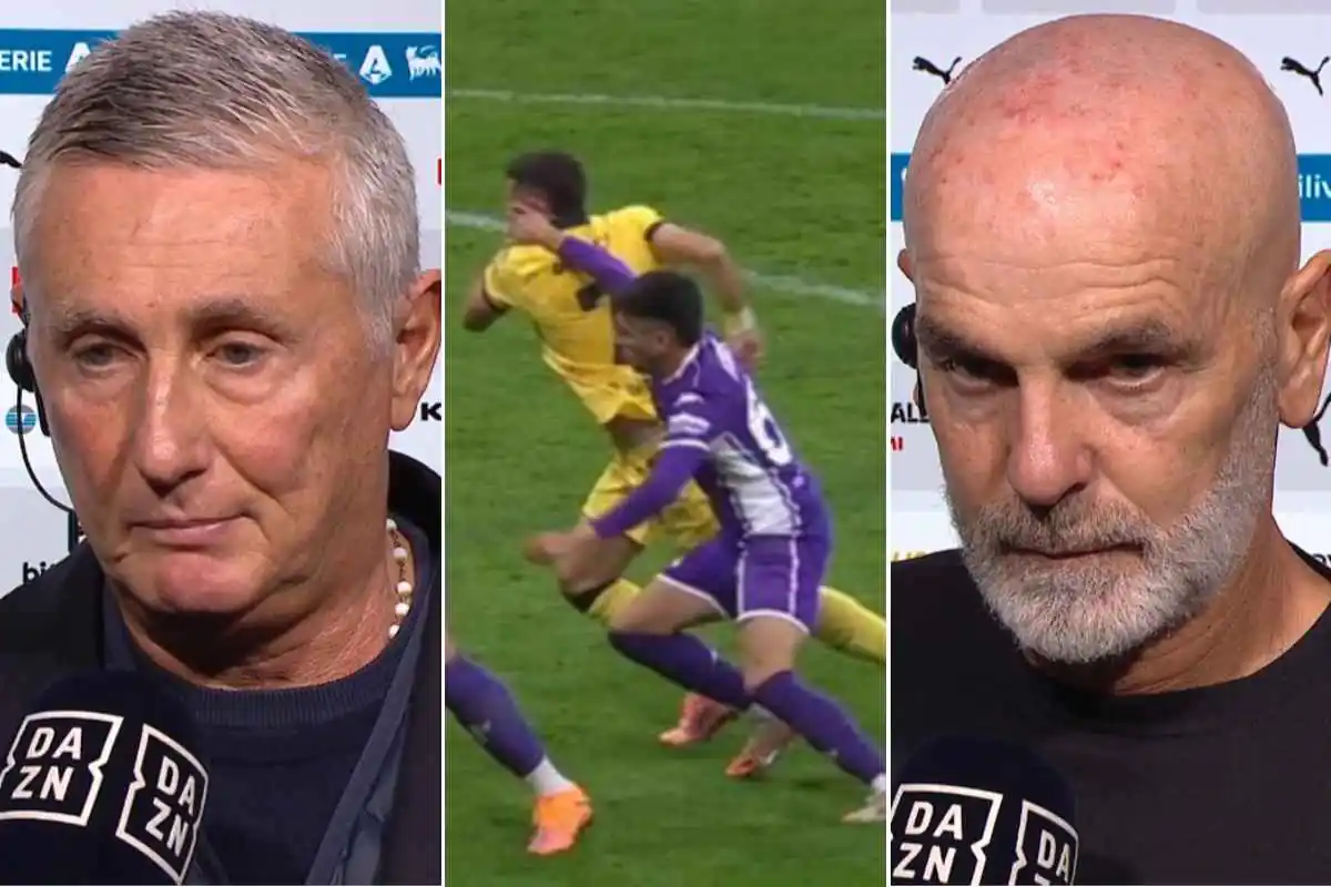 Pradè e Pioli nel post partita di Milan Fiorentina