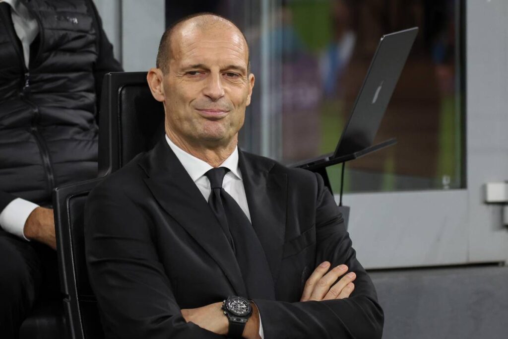 Allegri sorridente prima della sfida alla Roma