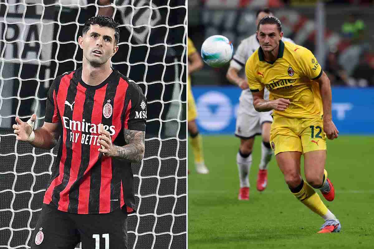 Christian Pulisic e Adrien Rabiot in campo con la maglia del Milan