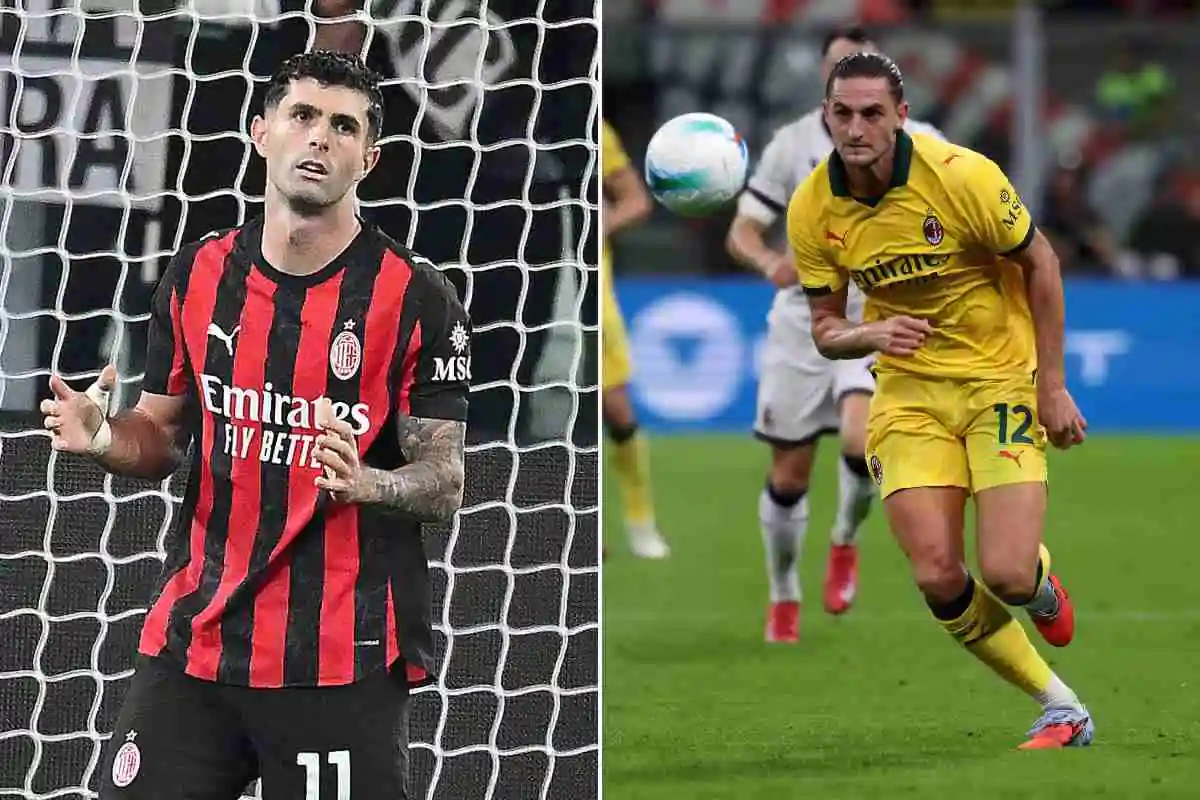 Christian Pulisic e Adrien Rabiot in campo con la maglia del Milan