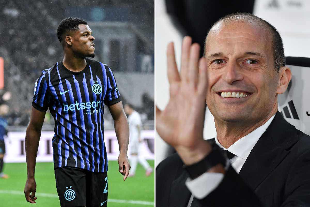 Denzel Dumfires e Massimiliano Allegri