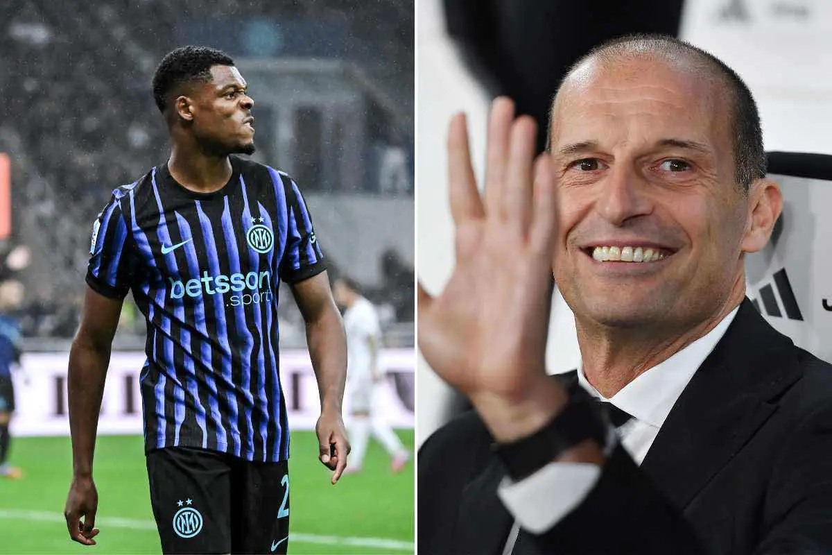 Denzel Dumfires e Massimiliano Allegri