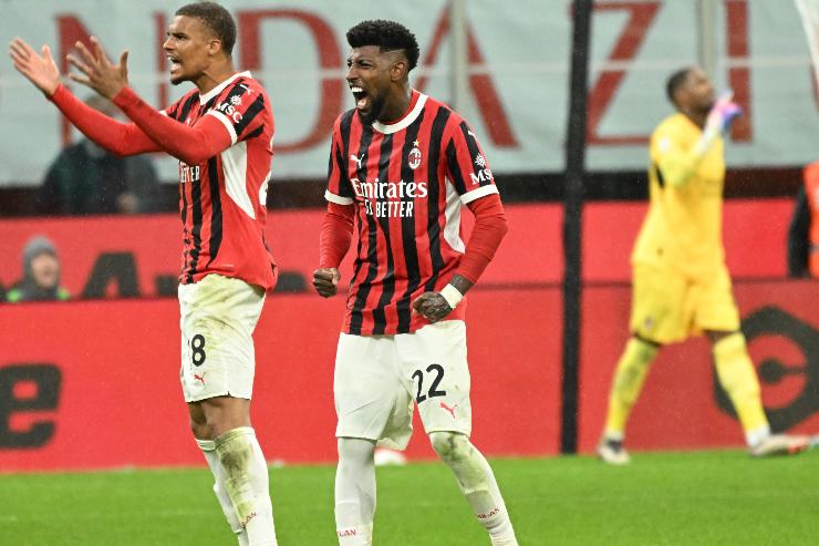 Emerson Royal esulta a San Siro