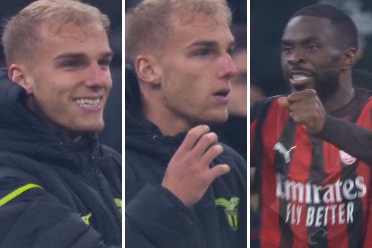 Gustav Isaksen e Fikayo Tomori nel match di Serie A